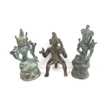 ***REOFFER IN HANSONS DERBY APRIL £30/£50*** Three early 20th cent Indian bronze deity figures