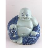 A large early 20th Century porcelain Chinese Buddha, with hand painted phoenix design robe.