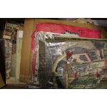 A large quantity of paper theatre scenery, backdrops,