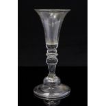 An 18th century wine glass, probably Continental,