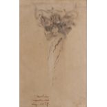 John Ruskin (English, 1819-1900), 'Brantwood', sketch of column, signed l.l.