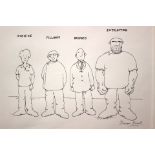 Simon Bond (1947-2011), collection of 11 original ink cartoons, all signed,