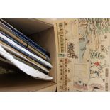 Four jumbo folio files of paper theatre scenery and backdrops, prints,