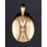 A Victorian diamond set oval locket,