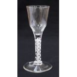 An 18th century opaque twist wine glass,