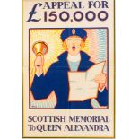 Original 1920s Art Deco lithographic poster, 'Scottish Memorial to Queen Alexandra', Imrie,