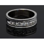 Diamond half eternity,14ct white gold ring,