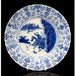 A Chinese blue and white Kangxi period 1662-1722 dish,