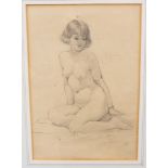 Albert Ludovici Jnr (British, 1852-1932), a portrait of a young female nude, signed and dated '20 l.