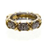 A Tiffany & Co diamond full eternity, platinum and yellow gold ring,