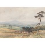 Paul Bertram (British, 19th/20th Century), moorland landscapes with sheep, a pair, both signed,