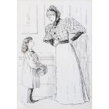 George du Maurier (Franco-British, 1834-1896), cartoon, signed, dedicated to Mrs Hugh Clifford,