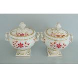 A pair of Flight Barr & Barr dessert tureens and covers, with twin handles,