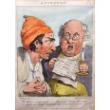 Caricatures: A small collection of satirical Georgian prints, including etchings by Rowlandson,