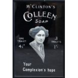 Edwardian advertising board featuring embossed photographic image of a fashionable lady,
