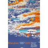 Olympic Games Munich 1972, swimming poster, printed in Germany by Franzis-Druck, measuring approx.