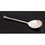 A Charles I silver provincial seal top spoon, prick dotted initials AB over FH on finial,