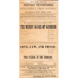 Charles Dickens interest: An original 19th-century playbill advertising Shakespeare's 'The Merry