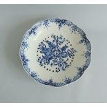 A Worcester blue and white strainer/cress dish, decorated with 'The Pine Cone' pattern, circa 1770,