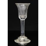 An 18th century wine glass, probably Continental,
