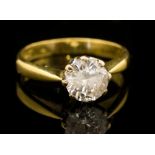 A diamond solitaire 18ct gold ring, the round brilliant cut diamond, approx 1.