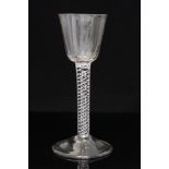 An 18th century opaque twist wine glass,