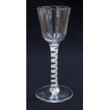 An 18th century opaque twist wine glass,