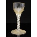 An 18th century opaque twist wine glass,