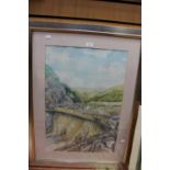 Jon Hudson, 2006, watercolour of Caban Coch Dam,