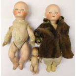 A bisque head dream baby doll, incised to neck, 'Germany 2 R138 A', open and close eyes,