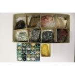 Three small boxes of a mineral collection to include polished egg shaped named specimens and named