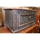Reproduction carved 17th century style linen box
