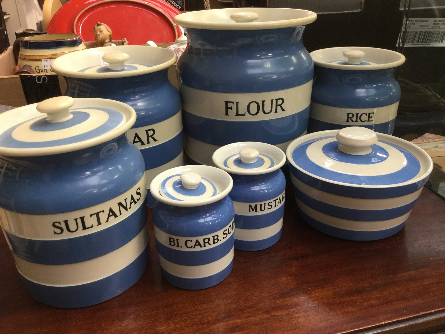 A TG Green Cornish kitchen ware collection of storage jars, comprising sultanas, flour, sugar, bi. - Image 2 of 2
