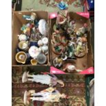 A quantity of ceramic clowns and similar figures with other ceramics and china including Royal