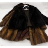 A collection of furs 1950s/60s to include three fur jackets, dark brown herringbone fur,