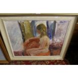 Eileen Bell 'Lucy Sitting', oil on board, signed,