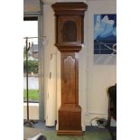 A John Drew London brass lantern clock and a later long case clock case