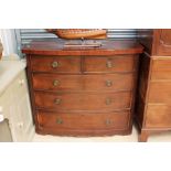 Late Georgian mahogany chest of drawers, two above three,