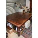 Victorian mahogany wind out dining table,