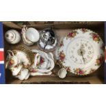 Royal Albert Country Roses, six cups and saucers, three dinner plates, one sandwich plate,