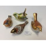 Royal Crown Derby paperweights including Greenfinch, Bunting,