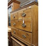 A Victorian pine chest of drawers,