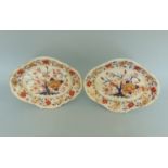A pair of Derby Stands. Imari Style Decoration Circa 1800-1825 Red mark Size 22.