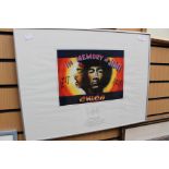 A limited edition 7/100 Chico print depicting Jimi Hendrix, for Wrangler 1980s advertisment,