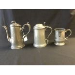 James Dixon glass bottomed Hollow ware pewter tankard,