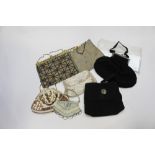 A collection of Every purses to include late 1940s black Every bag with a loop handle,