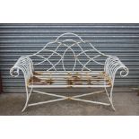 A Wrought iron garden seat