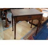 A George II oak side table, fitted with a single drawer,