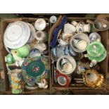 Two boxes of miscellaneous ceramics including boxed Wade Whimsies,