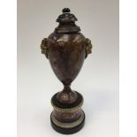 A 19th Century Derbyshire Blue John covered urn in the manner of Matthew Boulton,